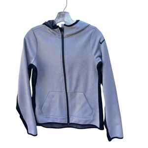 521. Nike full zip striped hooded sweater girls XL (13-15)
